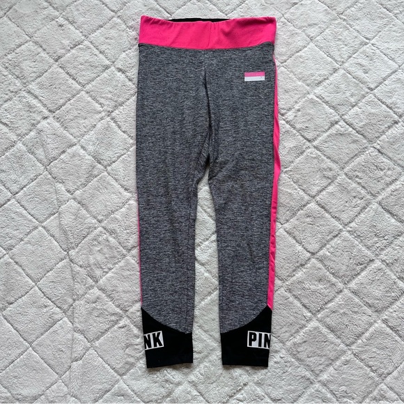 Victoria's Secret PINK | Neon Pink & Gray Ultimate Yoga Leggings | Size Medium - Picture 2 of 13
